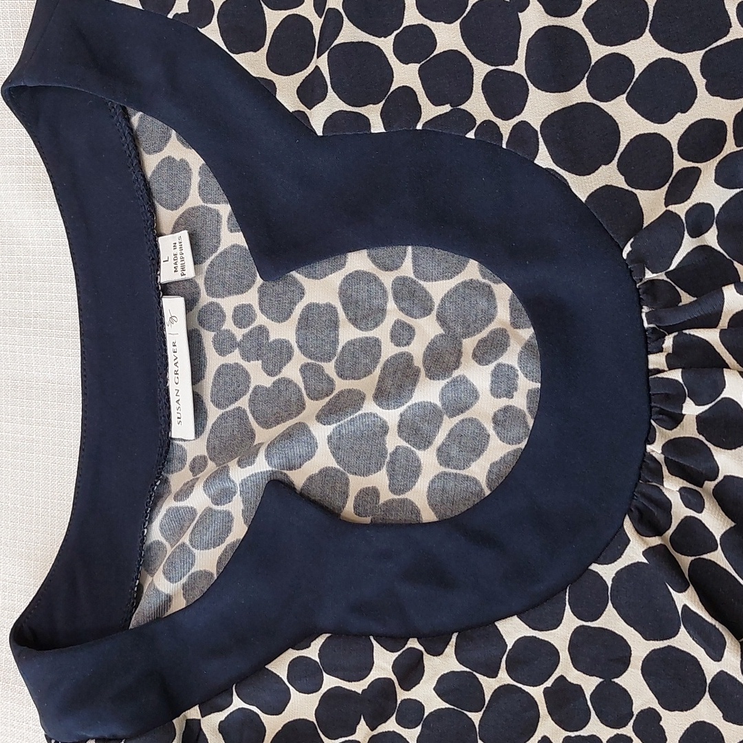 Susan Graver Black And White Top L Euc Sweetheart Neckline — image 7 of 8